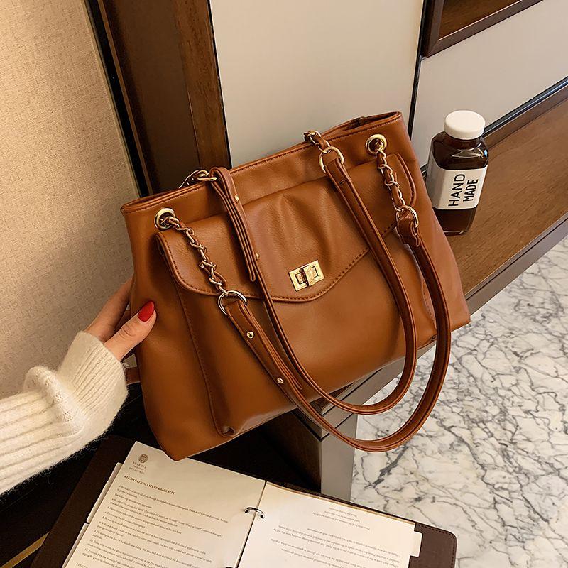 

Fancy Accessible Luxury Work Clothing Tote Bag Women s 2025 New Arrival Super Hot Shoulder Briefcase Large-Capacity Crossbody Bag Brown