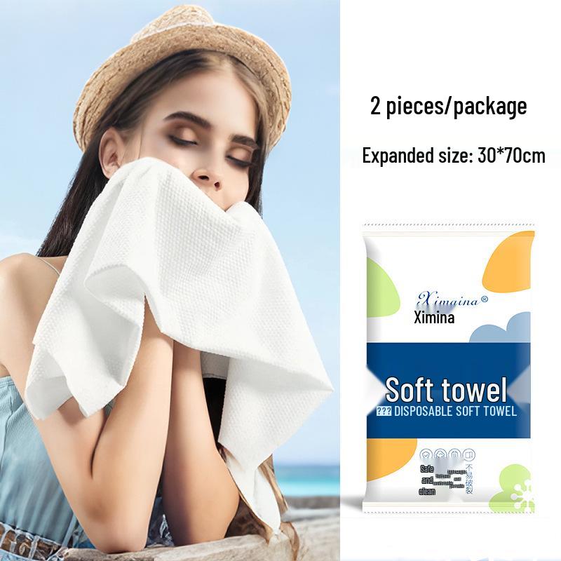 Portable Disposable Bath Towel - Thick, Individually Packaged for Hotel, Shower, or Steam Room Use 30x70cm