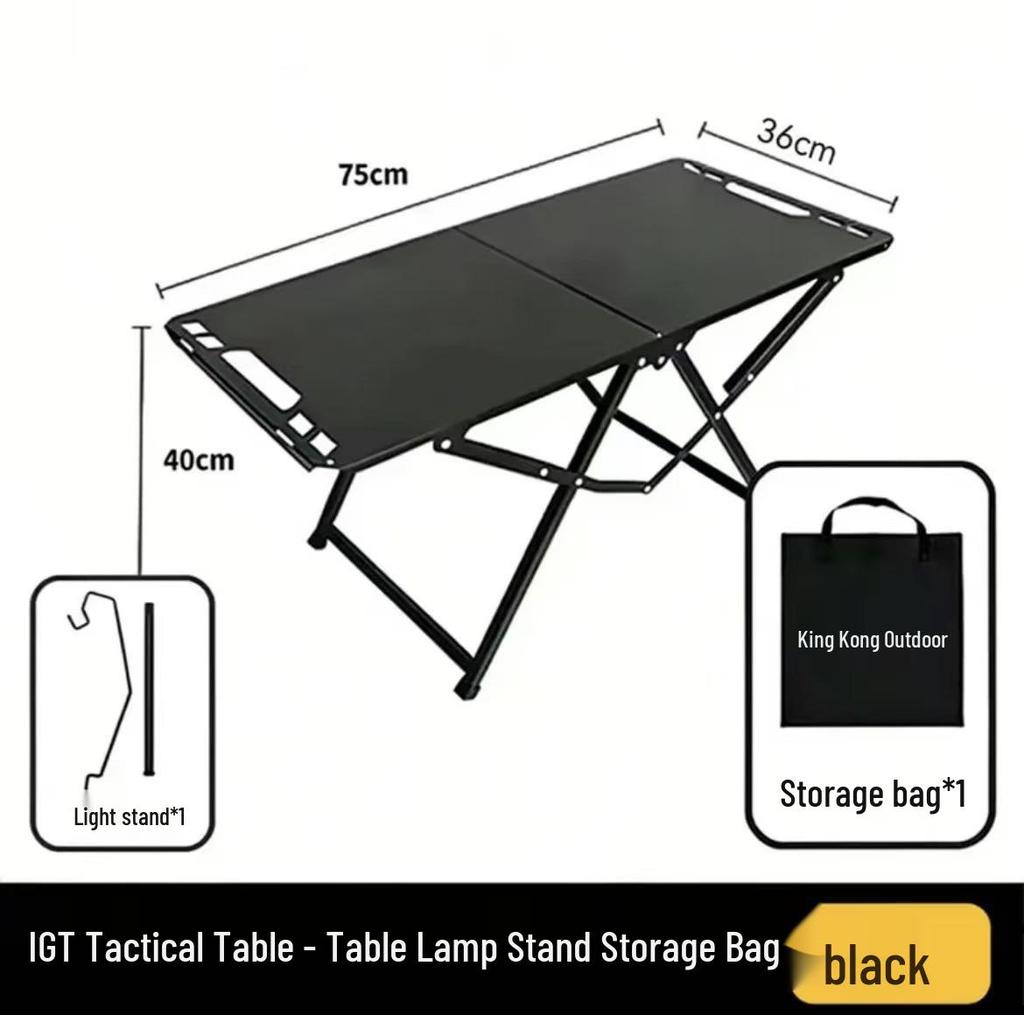 Lightweight Carbon Steel Folding Tactical Table for Camping & Picnics