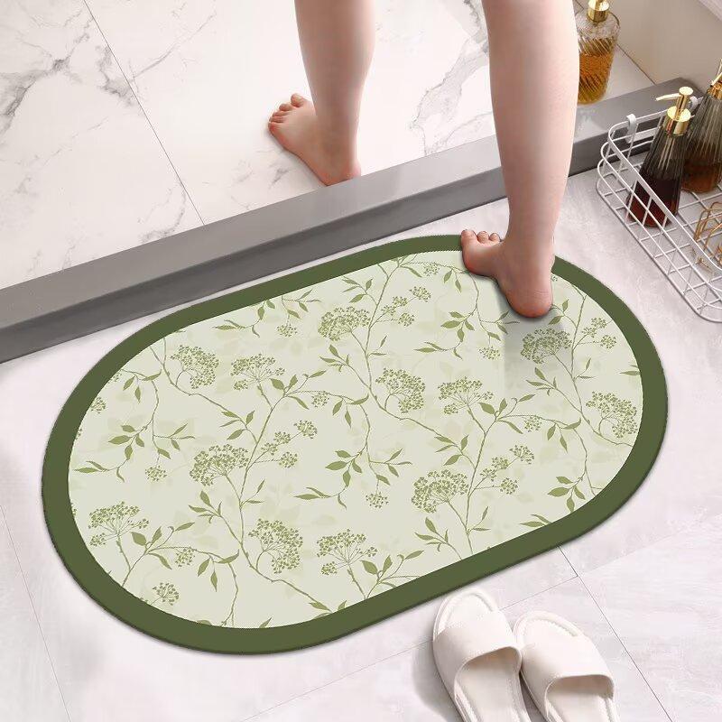 Bathroom Floor Mat Soft Diatom Mud Toilet Water-absorbing Non-slip Foot Mat Toilet Entry Door Mat Quick Drying Mat