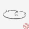 925 Sterling Silver Basic Snake Chain Fiori Blu Ondulato Slider Bracciali Adatti Originale Marchio Charms Donne Ragazza Fai da Te Creazione Gioielli