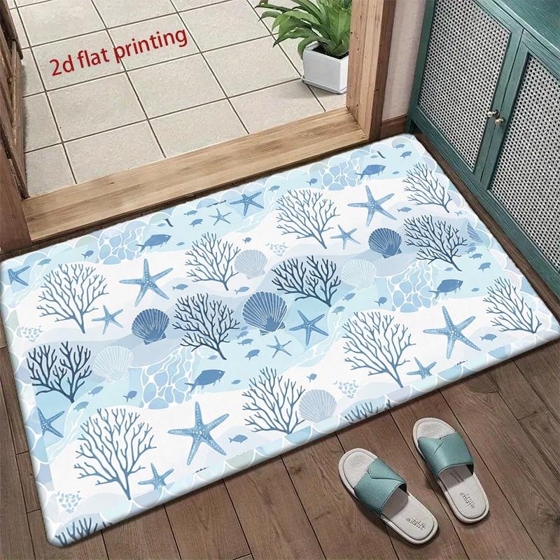 Ocean Watercolor Pattern Mat Living Room Decoration Home Sofa Non-Slip Carpet Study Bedroom Tatami Children'S Soft Floor Mat