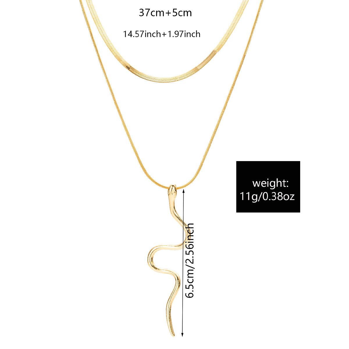 

Snake pendant European and American creative necklace fashionable and simple double-layer stacking wearing hip-hop zodiac snake jewelry women