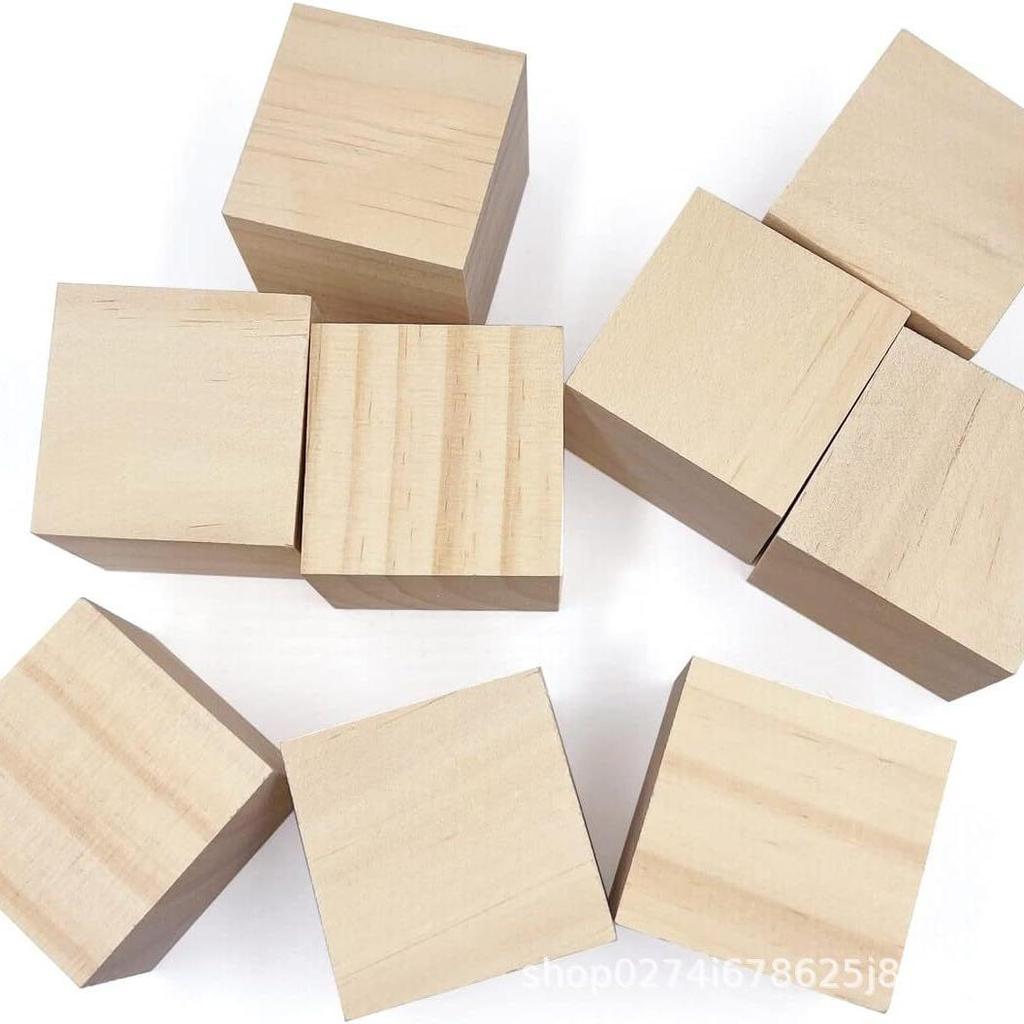 Cub de lemn Jucărie pentru copii Blocuri de construcție, Ajutoare didactice pentru matematică, Puzzle model DIY, Lemn de fag.