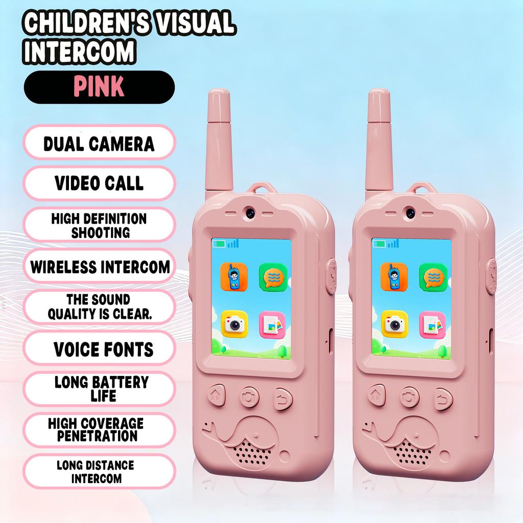 Video Walkie Talkies For Kids, 2 Pack Rechargeable Kids Video Walkie Talkies With Camera, Walkie Talkie For Indoor Outdoor Games, Camping