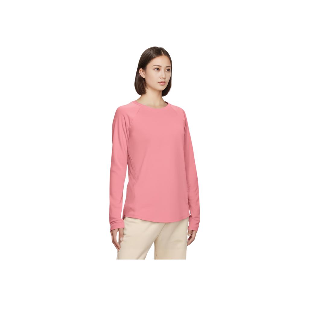 Under Armour Ua Rush™ Long Sleeve Crew Neck Logo Print Raglan Sleeve T-Shirt Women T-Shirts Pink 1368179-663