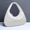 Spring and summer new crescent moon women's bag woven handbag large capacity simple versatile croissant zipper model