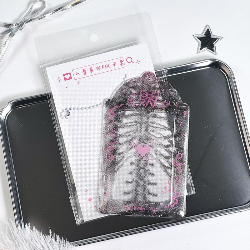 Pixel Style Kpop Photocard Holder Id Badge Holder Student Bus Card Protective Photo Sleeves Bowknot Photo Card Holder