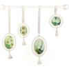 Creative Set of 4 Round Picture Frames with Decorative Tassels and Ribbons