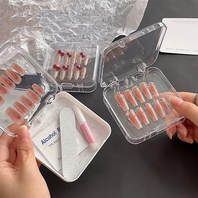 Boxes Packaging Wholesale Packaging Empty Double Layer Nail for Square Shape Box Nail Tips Press On Nail Case Small Business