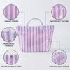 Beach Case PVC Stripe Work Tote for Vacation Errands Gym Traveling