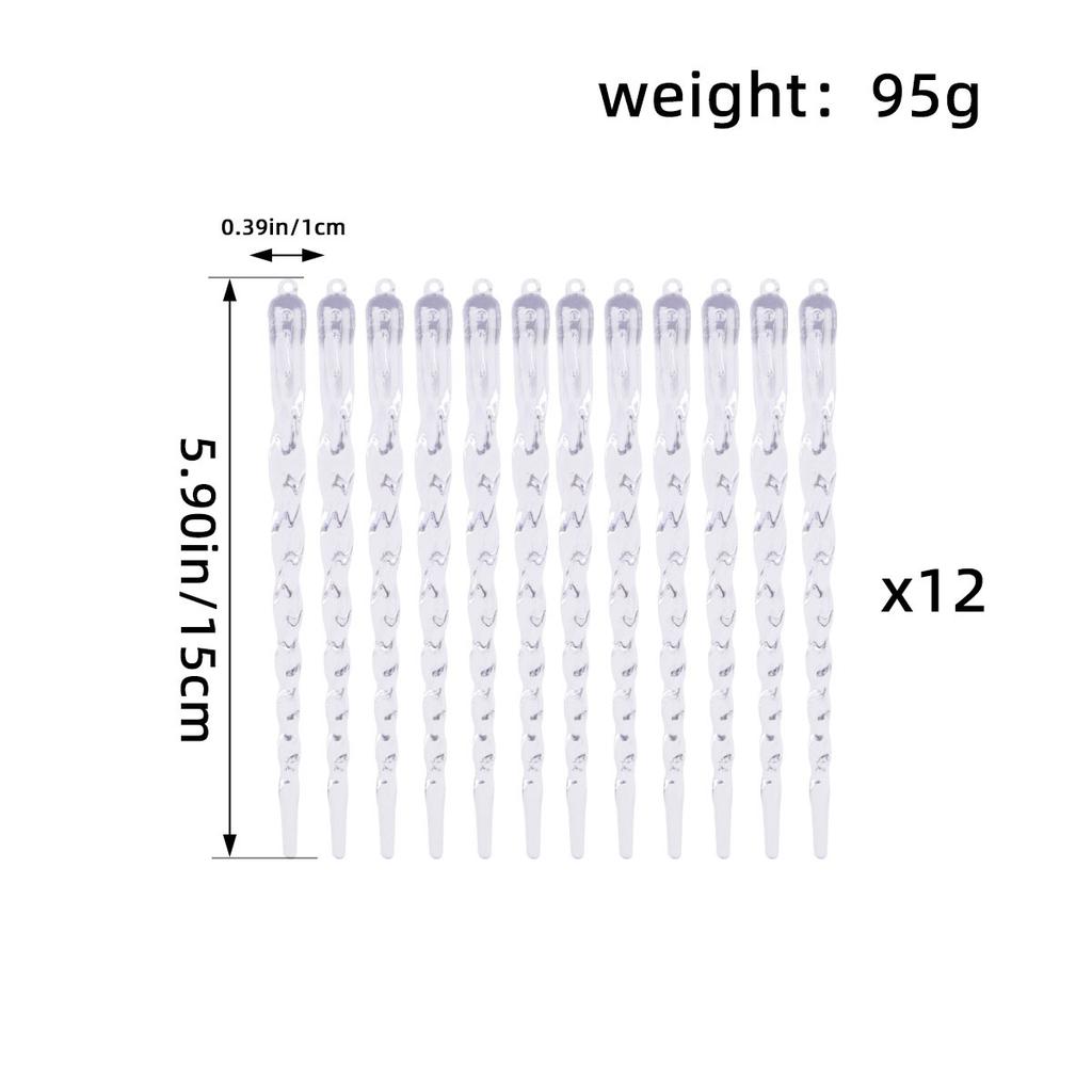 Transparent Christmas ice pick decorative ice stick simulation icicle pendant creative Christmas tree thread ice pendant.