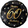 Ballong Folie 60-årsdag Sextio Happy Birthday Svart Guld 45 cm