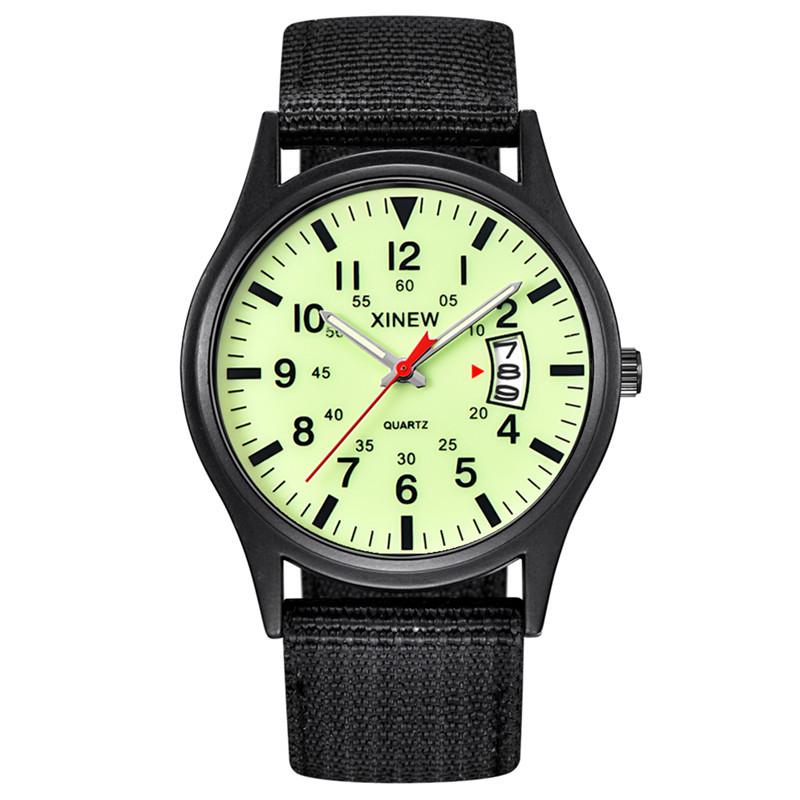 Herrenmode Nylonarmband Quarz-Uhr mit Datumsanzeige