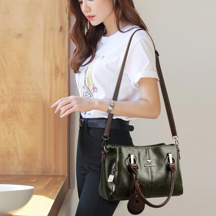 Vintage portable tote bag shoulder messenger women's bag