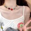 Candy Paradise Suitable for Summer Dripping Rainbow Candy Beaded Necklace Female Sweet Cool Babes Collarbone Chain Tide