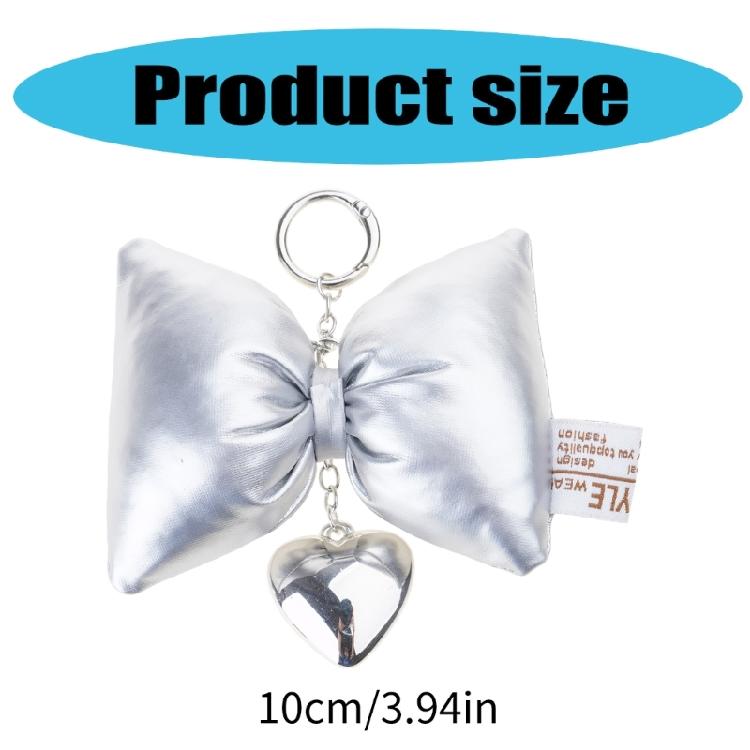 Fashionable Heart Key Chain with Trendy Bowknot Embellishment for Women Men