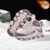 Pink Fleece-Lined High-Top Cotton Winter Boots with Rotary Laces for Older Children