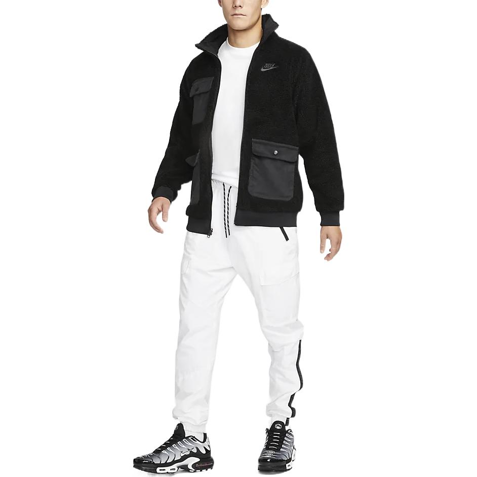 Nike Giacca Sportiva Casual in Pile con Collo Alto e Zip da Uomo Nera DZ4713-010