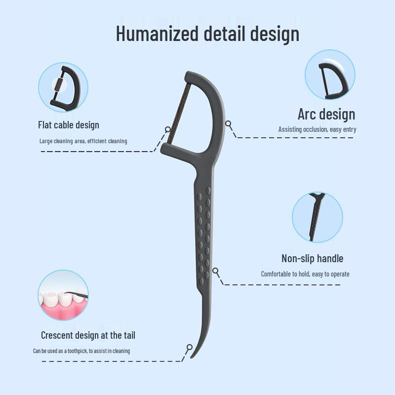Jingdong Zao Bamboo Charcoal Flat Dental Floss Picks