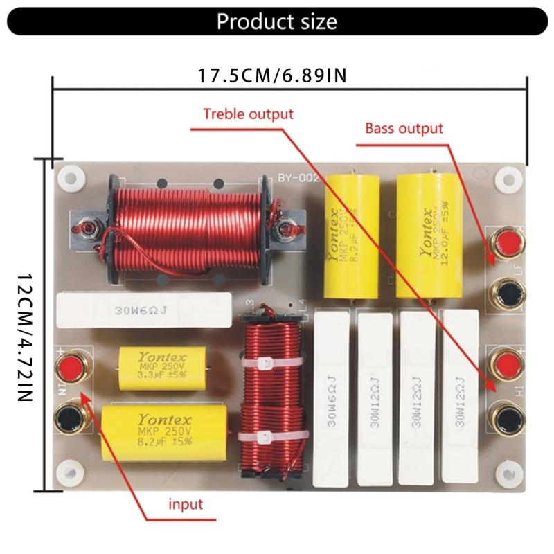 3/2Way Speakers Crossover, 800W Power Frequency Divider for Enhances Outdoor Stage Quality Sound Playback