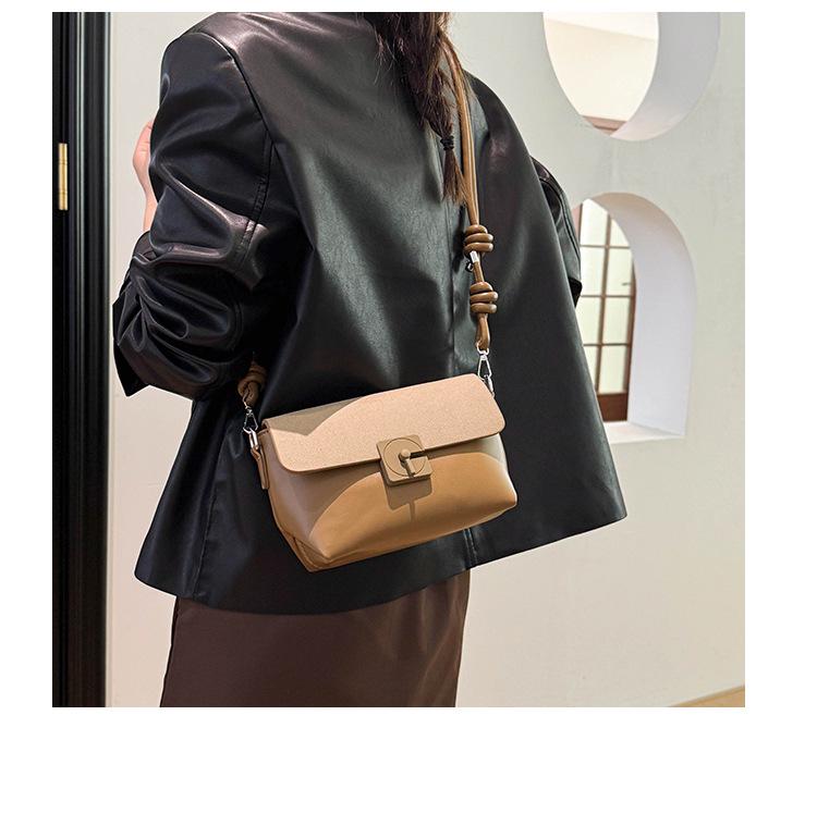 New 2026 Elegant Color Block Small Square Crossbody Handbag - Casual, Versatile, Single Shoulder Bag