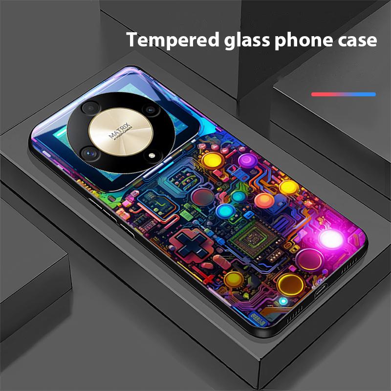 Custodia per telefono in vetro temperato a colori per console di gioco per Honor Magic 6 50 70 90 Lite X7b 200 Pro Nova 10 Nova 5T X6 P30 Pura 70 Ultra