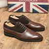 Fashion Retro Men Formal Leather Shoes Lace-up Business Office Fashion Leather Shoes Wedding Banquet Shoes Black Brown 38-46 Men Shoes