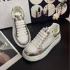 Station Fashion New Flash Rhinestone Women's Shoes High-end Rhinestone Summer New Thick-soled Silver-white Mesh Shoes