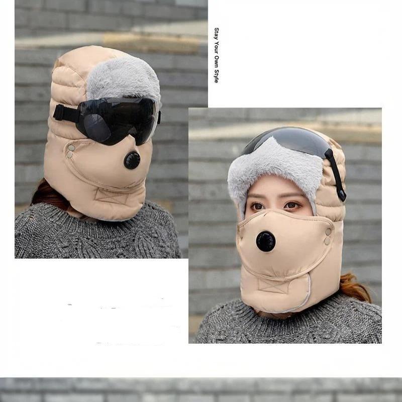 Winter Warm Head Cover Windproof Thickened Ear Protection Neck Cover Goggles Hat Unisex Thermal Outdoor Motocycle Hooded Hat