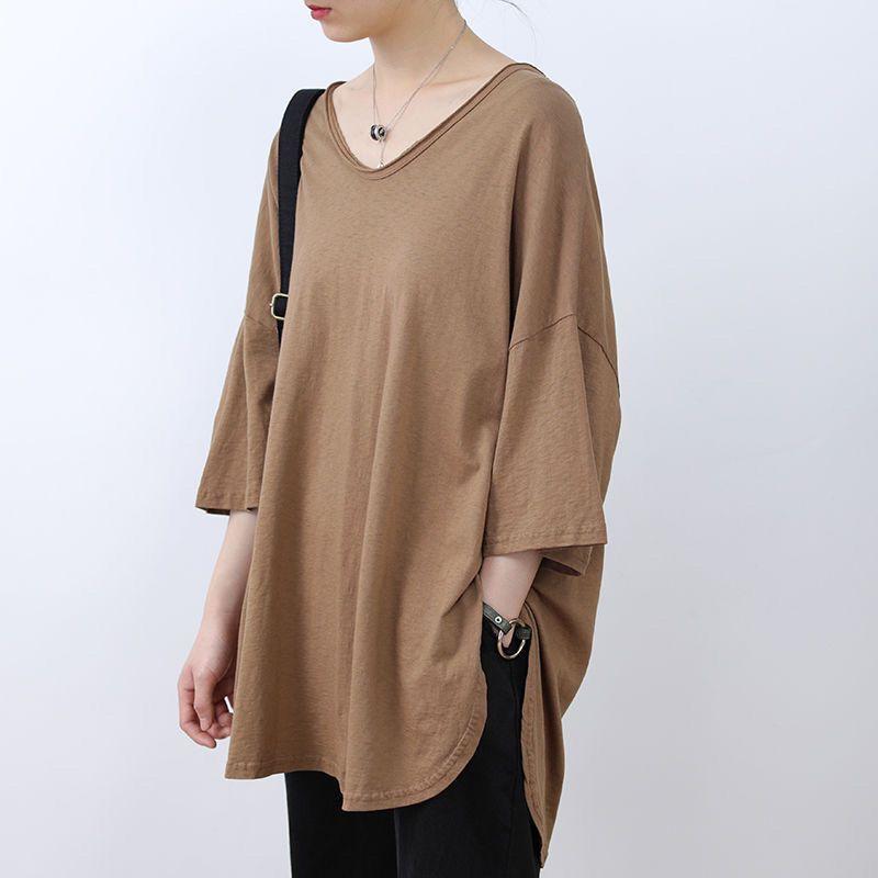 T-Shirt Damen Vielseitig Sommer Lässig Große Größe Locker V-Ausschnitt Pullover Kurzärmelige Oberteile