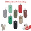 Pouch Bag Case Protective Leather With Keychain For Usb Flash Drive Memory Stick