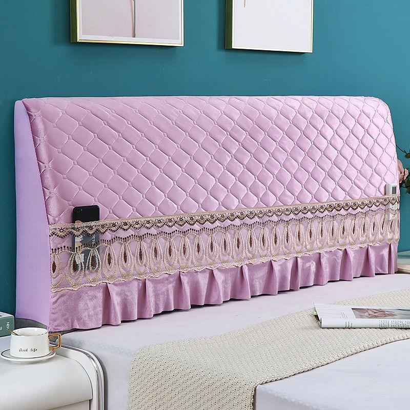 European Style Home Bedside Protector Cover Universal Thicken Bed Head Backrest Dust-proof Cover with Lace Bedroom Decor