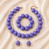 European and American Personality Exaggerated Design Round Bead Handmade Beaded Necklace Niche Retro Necklace Set Three-piece Set
