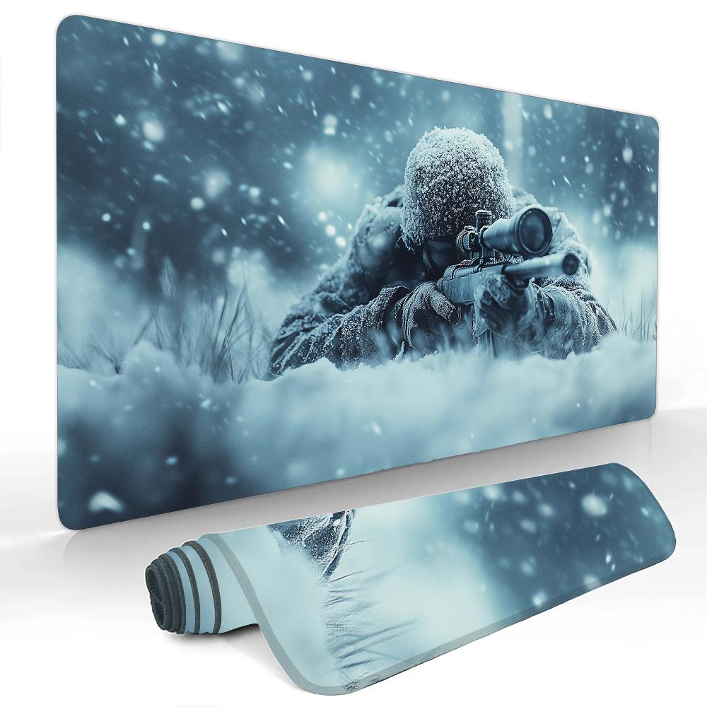 Snow tactical sniper large gaming Mouse Pad NonSlip Durable Desk Mat with Stitched Edge pc accessories Gaming mats Extended pad
