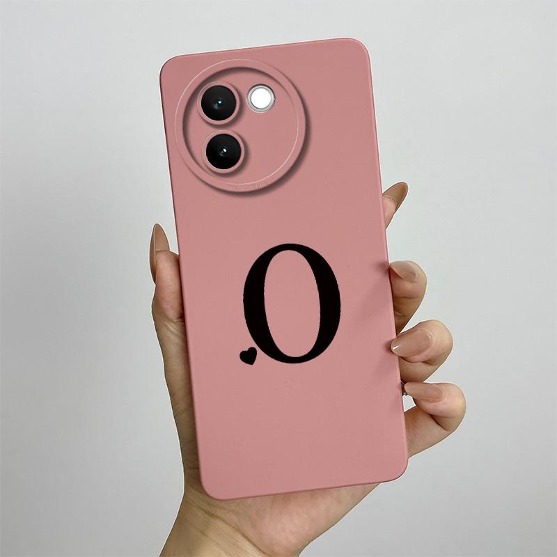 For Vivo V30e Case Vivo V30E 5G V2340 V2339 Phone Case Cute Initial Letters ShockProof Matte Silicone Soft Protective Back Cover