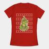Dinosaurs Wrapped In Christmas Lights Funny Christmas Womens TShirt