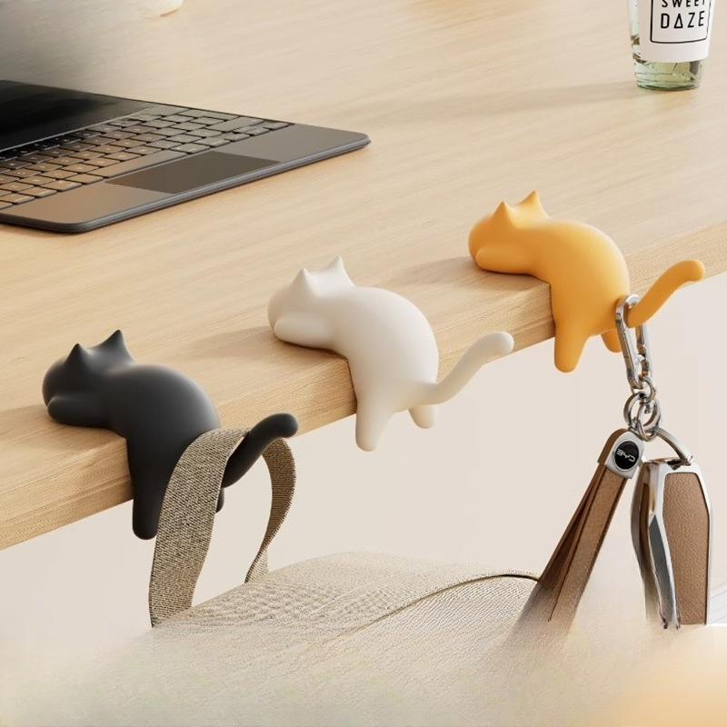 

Cat Student Desk Bag Hook, Strong Load-bearing, Seamless, No Need for Drilling, Office Desk, Dormitory Bag Hanging Magic Tool 1pc