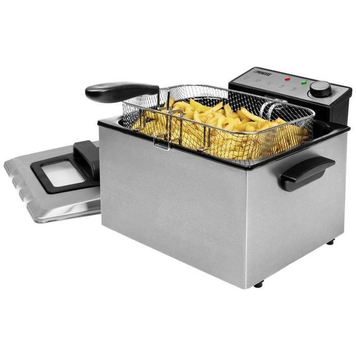 Friteuse Princess 185000 - Kledning i rustfritt stål - 3270 W - 5 L - 33 X 18,5 X 36 cm - Metall