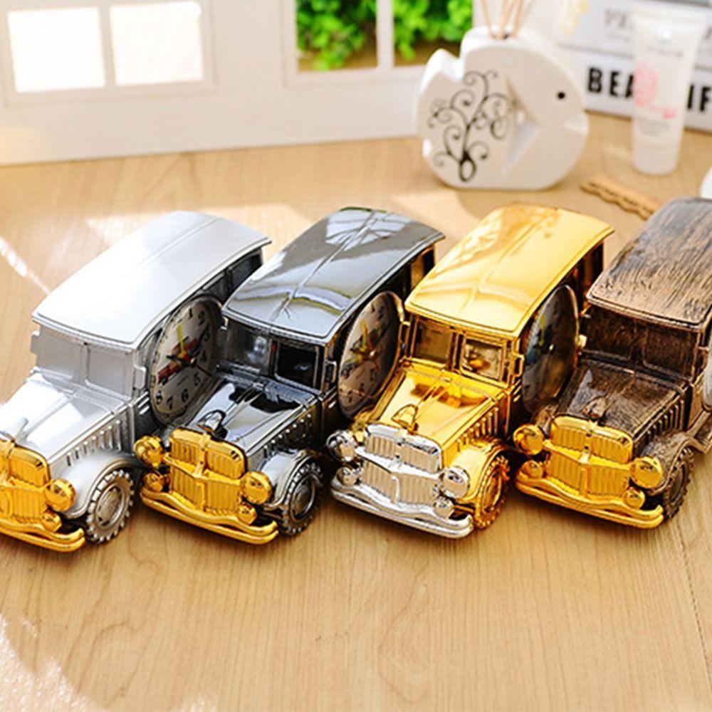 Digital Pointer Table Clock Car Shape Antique Clock Classic Car Alarm Clock Electronic Alarm Clock