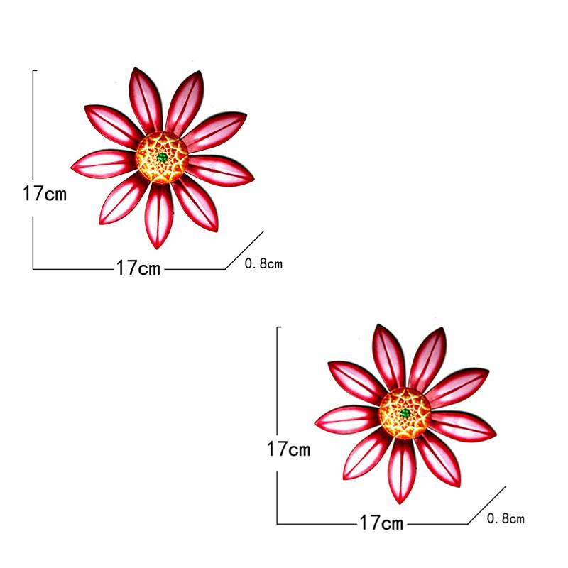1/2/4pcs Metal Flower Wall Decoration Wall Art Hanging Decoration Home Garden Garden Outdoor Decoration (4 Colors Optional)