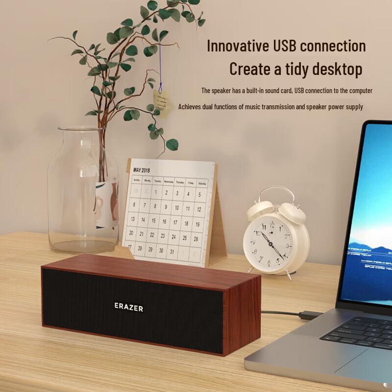 Lenovo D01 Classic Wooden Desktop Speaker (CN version)