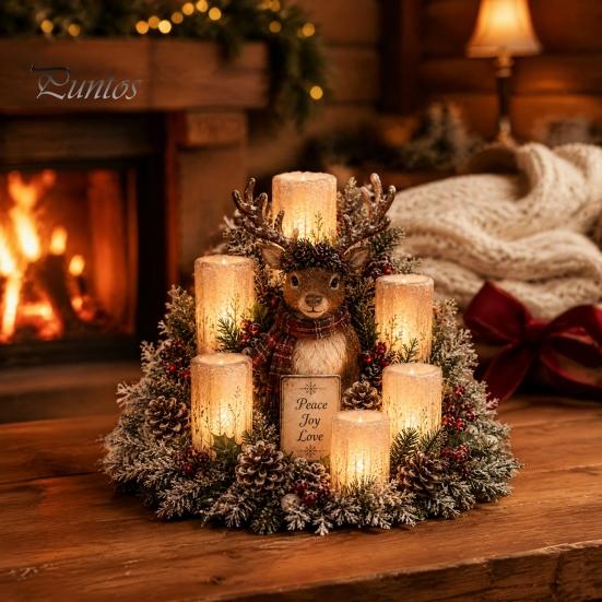 Atmospheric Lighting for Home Christmas Lighted Centerpiece, Ornament with Warm Glow, USB Red Seasonal Powered Plastic Crafts Holiday Tabletop