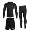 Mens UV Protection Rash Guard Set Long Sleeve Top Pants Quick Dry Surfing Swimsuit Snorkeling Diving