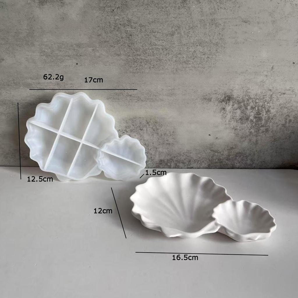 1 Stück Muschelform Kerzenglas Silikonform Kreative Schmuckaufbewahrungsplatte Obstschale Silikonform DIY Gips Harz Beton