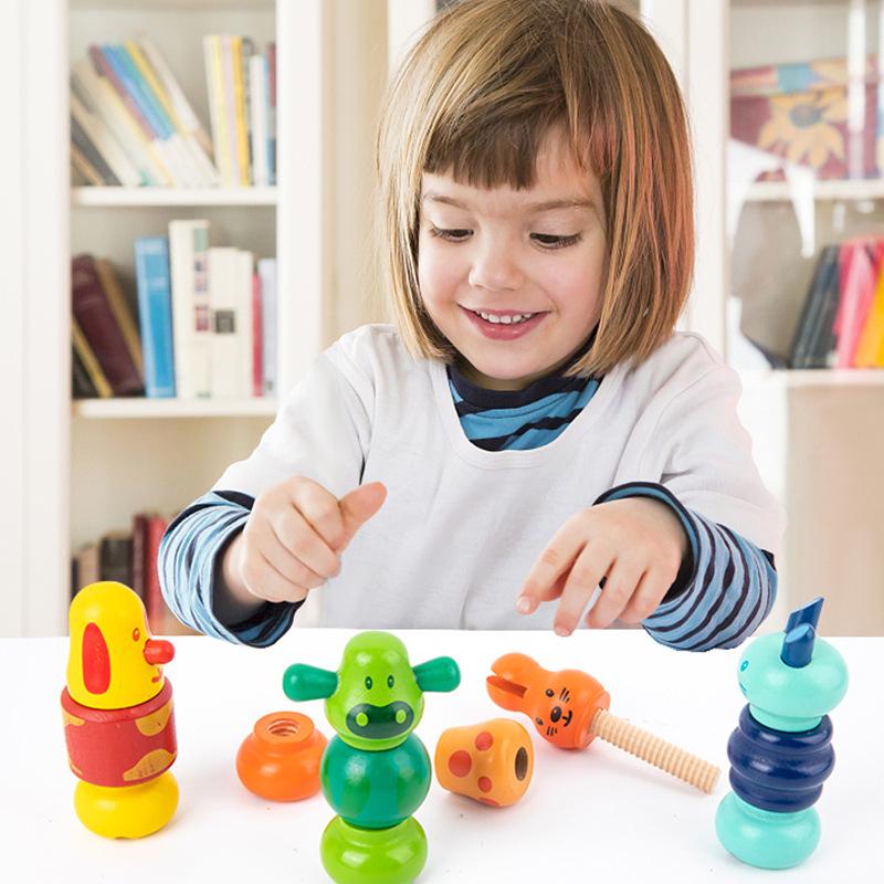 Children Screw Toy Disassembly and Assembly 1-2 Years Old 3 Baby Shape Matching Building Block Nut Assembly and Disassembly Hands-on Puzzle