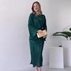2024 Autumn Women's Flared Sleeve High Waist Slimming Dress