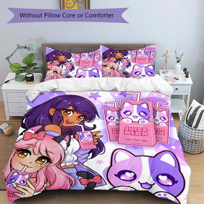 Set Copriletto Anime A-AphmauS 3 Pezzi - Biancheria da Letto Stampata HD con 1 Copripiumino e 2 Federe - Perfetto per la Decorazione della Casa e del Dormitorio