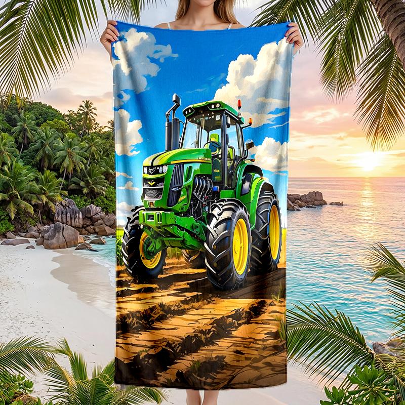 Tractor Fashion Beach Towel: Ideal for Summer Adventures Soft, Absorbent and Quick Drying Suitable for Swimming and Bathing