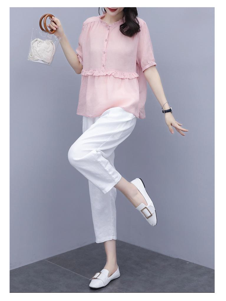 Summer 2025 Fashionable Cotton-Linen Set for Women – Petite, Youthful Style